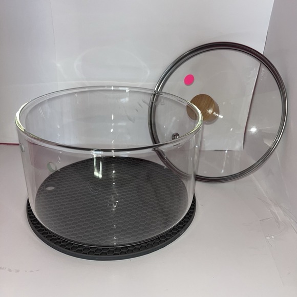 Glass Saucepan with Cover Stovetop Cooking Pot with Lid (Missing Pot Handle) New - Picture 2 of 5